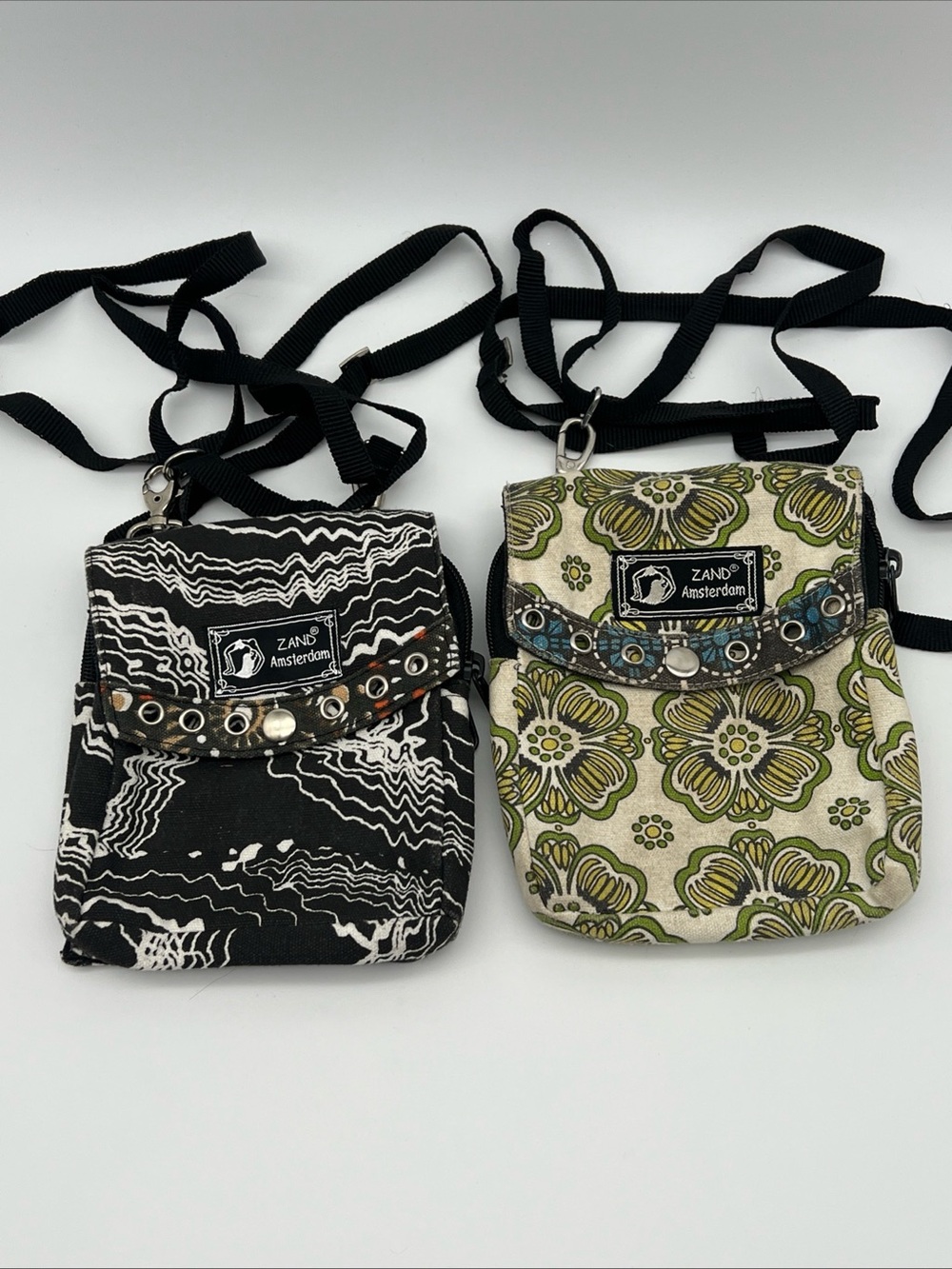 Zand Amsterdam Mini Crossbody Bags Lot Of 2 Handmade India Green Black White